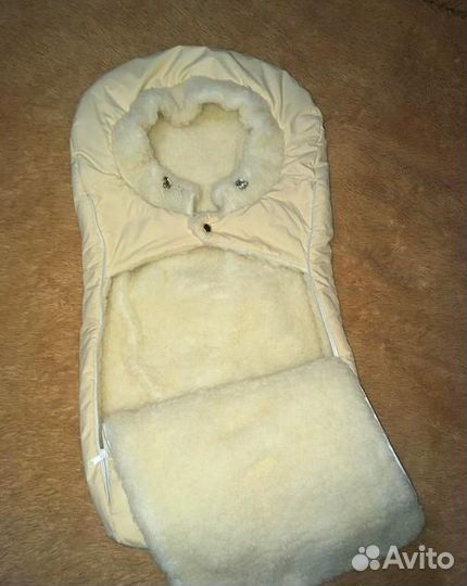 Конверт на выписку (в коляску) на овчине