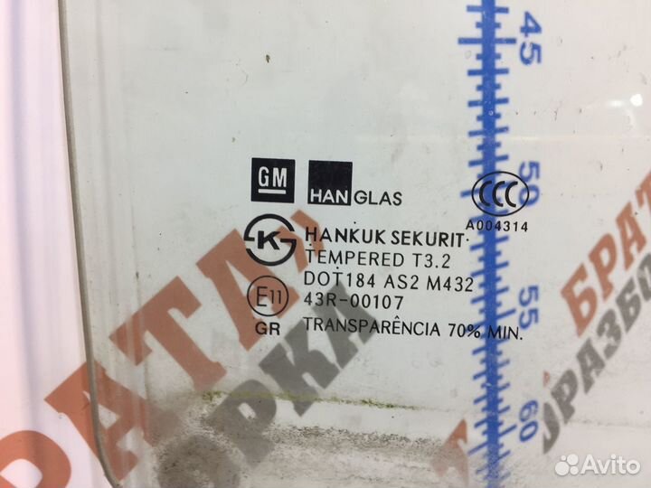 Шевроле Авео Стекло двери заднее правое AS2