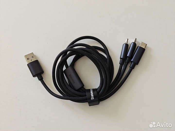 Кабель Baseus 3-в-1 USB Type-C Micro-usb Lightning