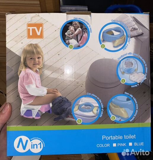 Переносная сидушка на унитаз детс/дорожный туалет