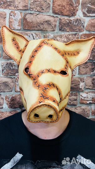 Маска, натуральная кожа, ручная работа