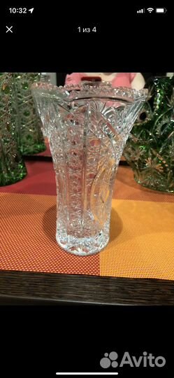 Вазы хрусталь, цветное стекло