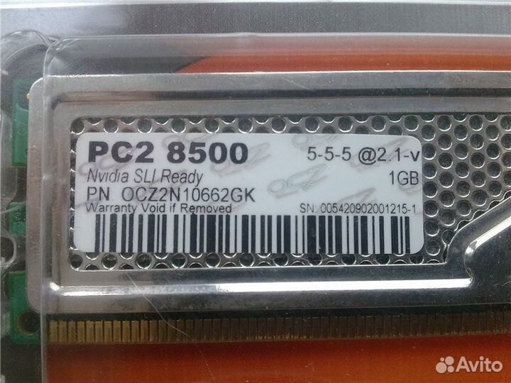 Опер. память OCZ Nvidia SLI Ready DDR2 1066 2x1Гб