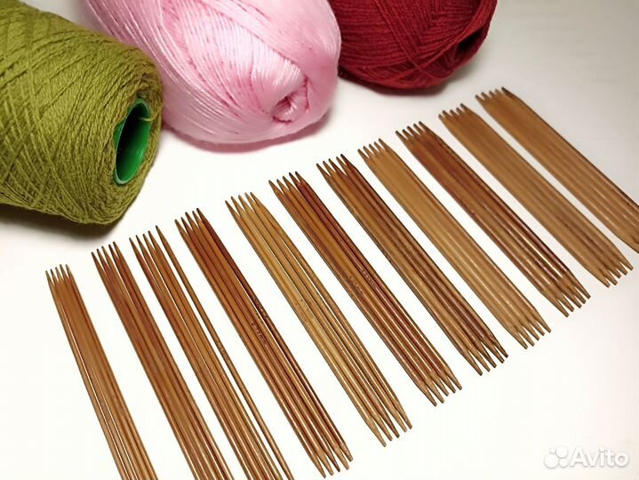 Набор укороченных бамбуковых чулочных спиц, 13 см