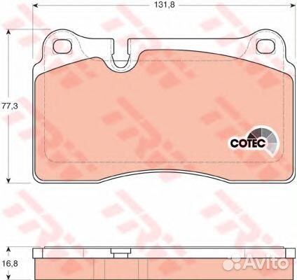 Колодки тормозные дисковые перед GDB1670 TRW