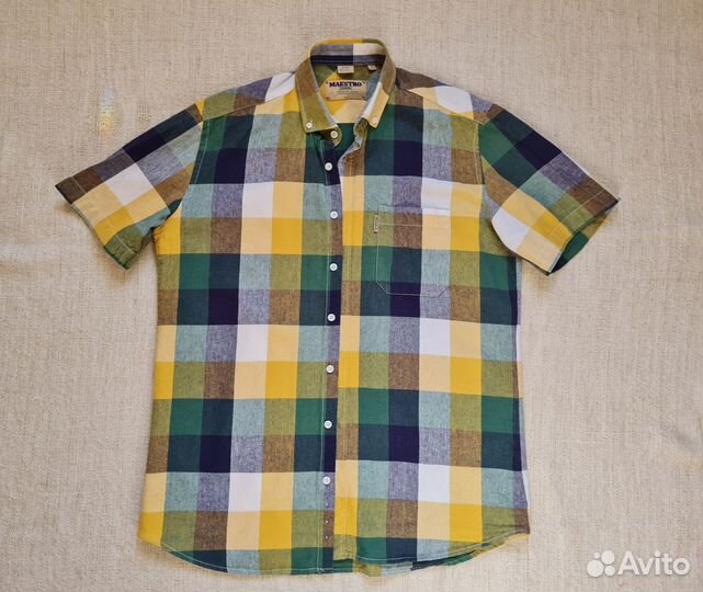 Новая рубашка мужская, льняная, 48 р