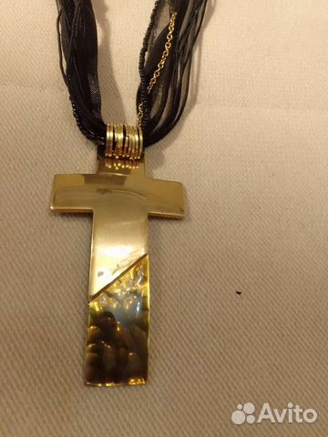 Колье из стекляруса и лент с 