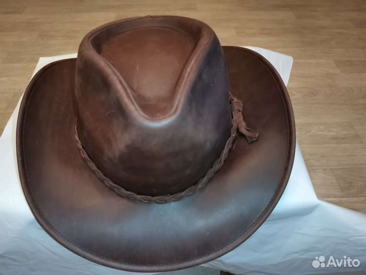 Шляпа мужская кожаная