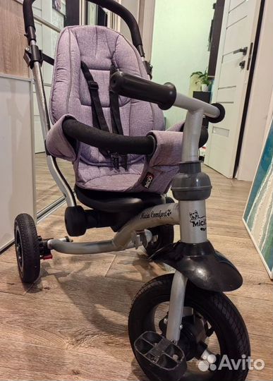 Велосипед коляска с родительской ручкой