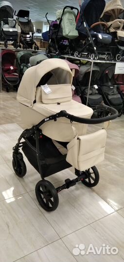 Коляска 2 в1 Nino короб+прогулка Кожа Beige