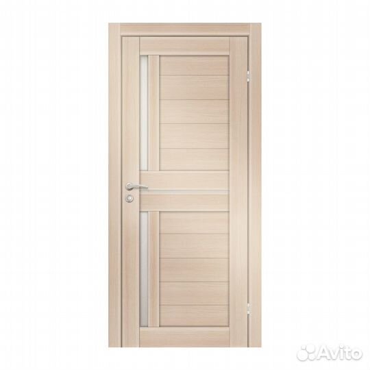 Полотно дверное Olovi Орегон стекл. Беленый дуб