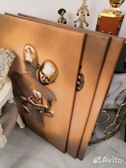 Постеры на холсте 3 шт Art Love, триптих