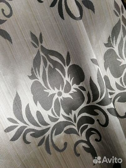 Портьера с дизайном Дамаск растительный