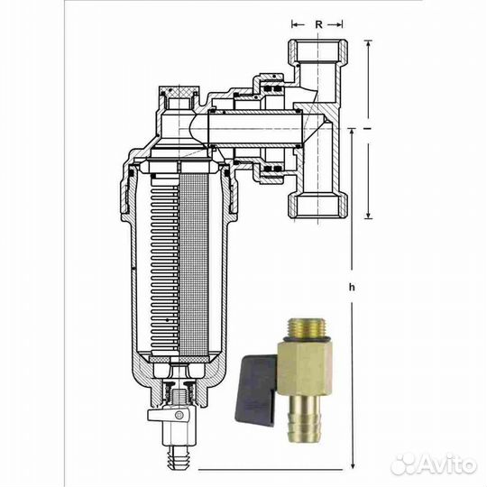 JH-1002W3 Фильтр пром. св. вращ. стекло. 1/2