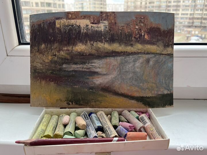 Картина сухой пастелью