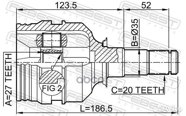 ШРУС внутренний левый 27x35x20 (toyota camry