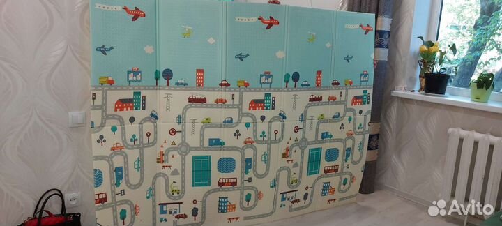 Детский коврик для ползания,двустрононный