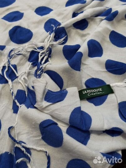 Палантин 185х90см парео горохХлопок Франция