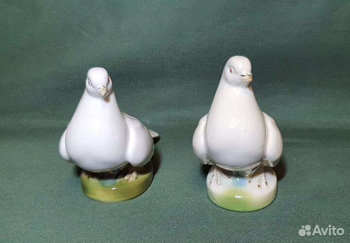 Статуэтки голубей. Старая Гжель