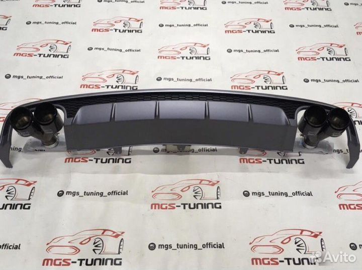 Диффузор Audi A6 14-18гг. S6 для S-line Akrapovic+