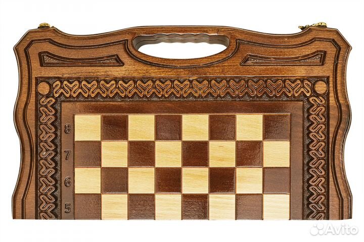 Шахматы и нарды резные Валенсия 40 х 46 см бук Армения 62531