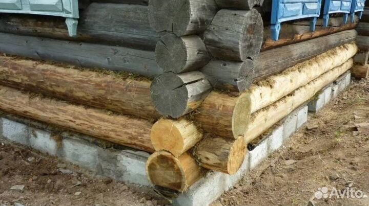 Замена венцов, лаг, подъем дома Ремонт пола