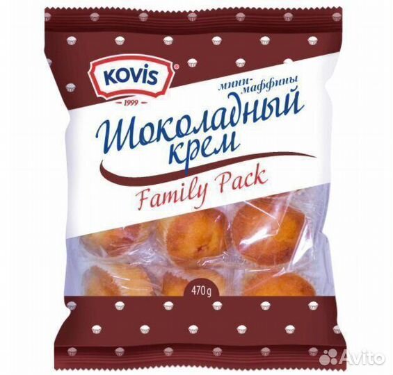 Опт - Мини-маффины Kovis Шоколадный крем 470г