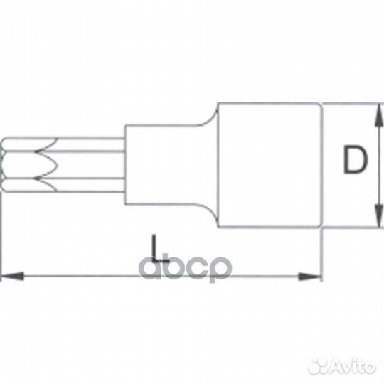 Головка торцевая с вставкой torx 1/4 T30 h2t30