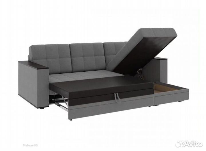 Диван угловой Атлант без столика велюр Neo 26 граф