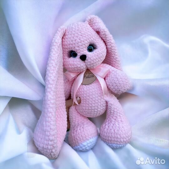 Плюшевая игрушка заяц, ручная работа