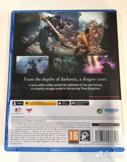 Игра для ps5. Wolong Fallen Dynasty