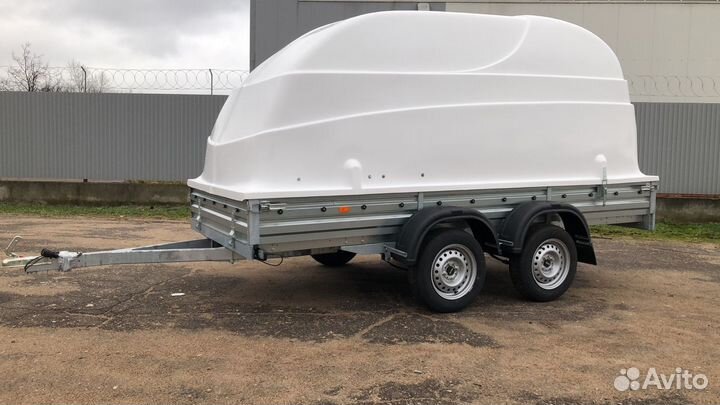 Прицеп двухосный Мзса размер 3,5х1,5м с крышкой