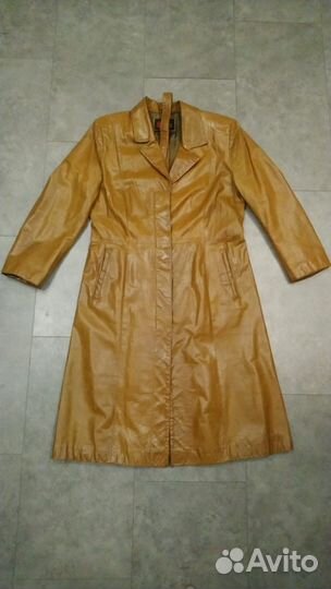 Кожаный плащ женский 46 48