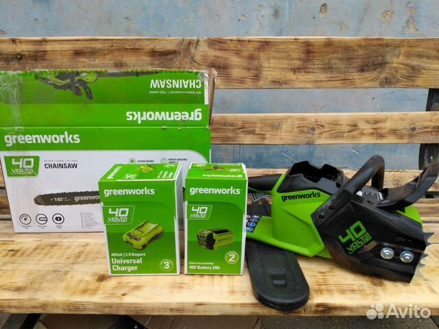 Пила цепная аккумуляторная Green works GD40CS18K4