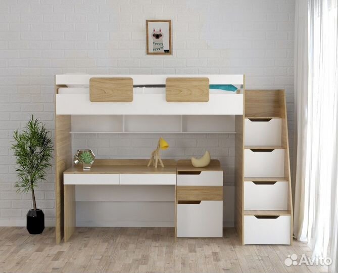 Детская мебель Чердак + стол \ ящик \ стеллаж \ ту