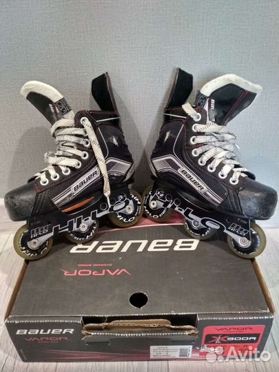 Коньки роликовые хоккейные bauer X300R размер Y12