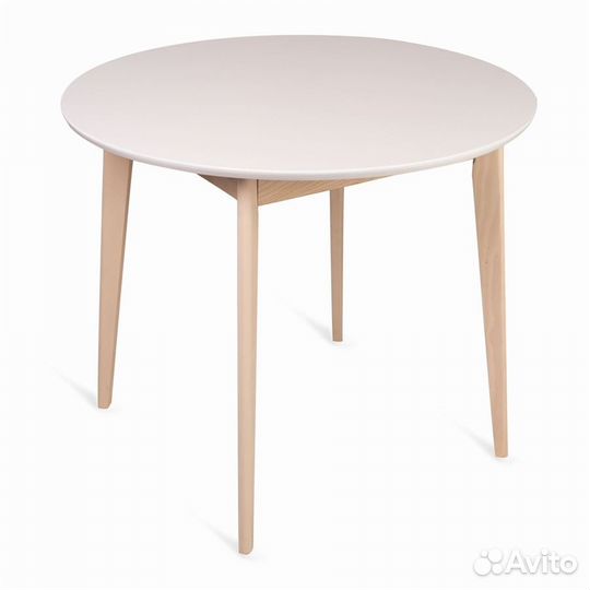 Стол Рэй-d900 (беленый дуб / белая эмаль) Круглый