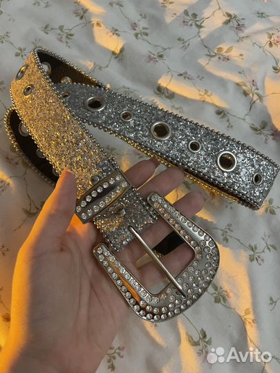 Ремень блестящий y2k