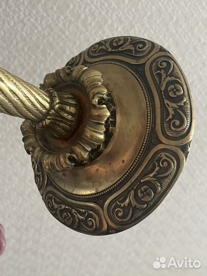 Менажница на ножке хрусталь латунь