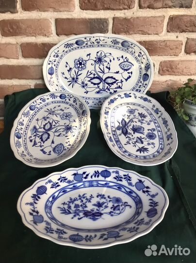 Блюда синий лук, луковый узор