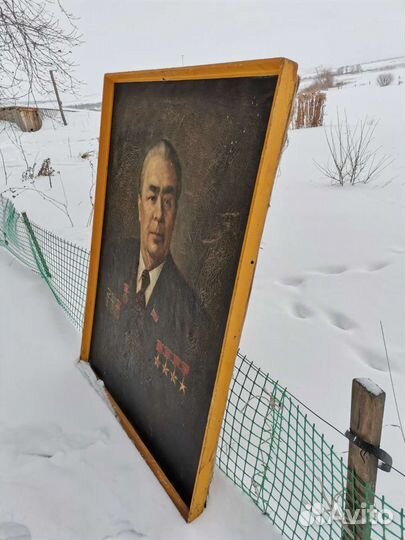 Картина маслом на холсте большая Брежнев Леонид Ил