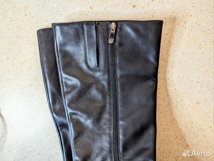 Сапоги женские 41 размер, нат кожа, черные