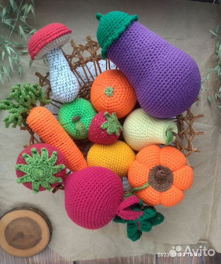 Игрушечные фрукты овощи