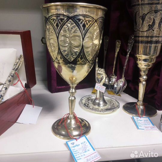 Фужеры серебряные