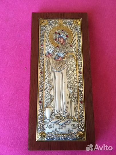 Икона серебро рубины Греция