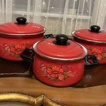 Набор эмалированных кастрюль Югославия СССР