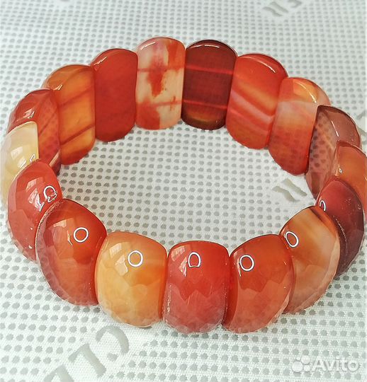 Браслет 18см, 19см с сердоликом Б037