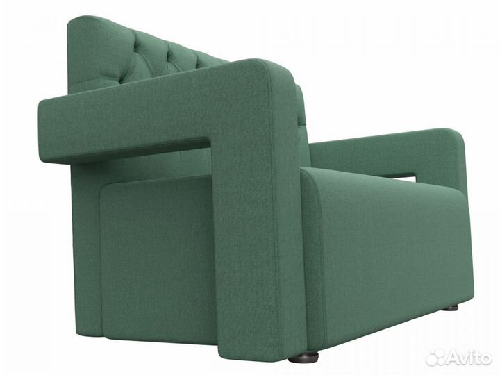 Диван кухонный прямой Рамос Люкс 2-х местный, рогожка, амур зеленый