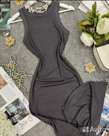 Платье-майка в стразах