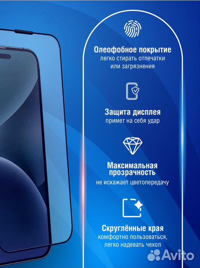 Защитное стекло на iPhone 15/16